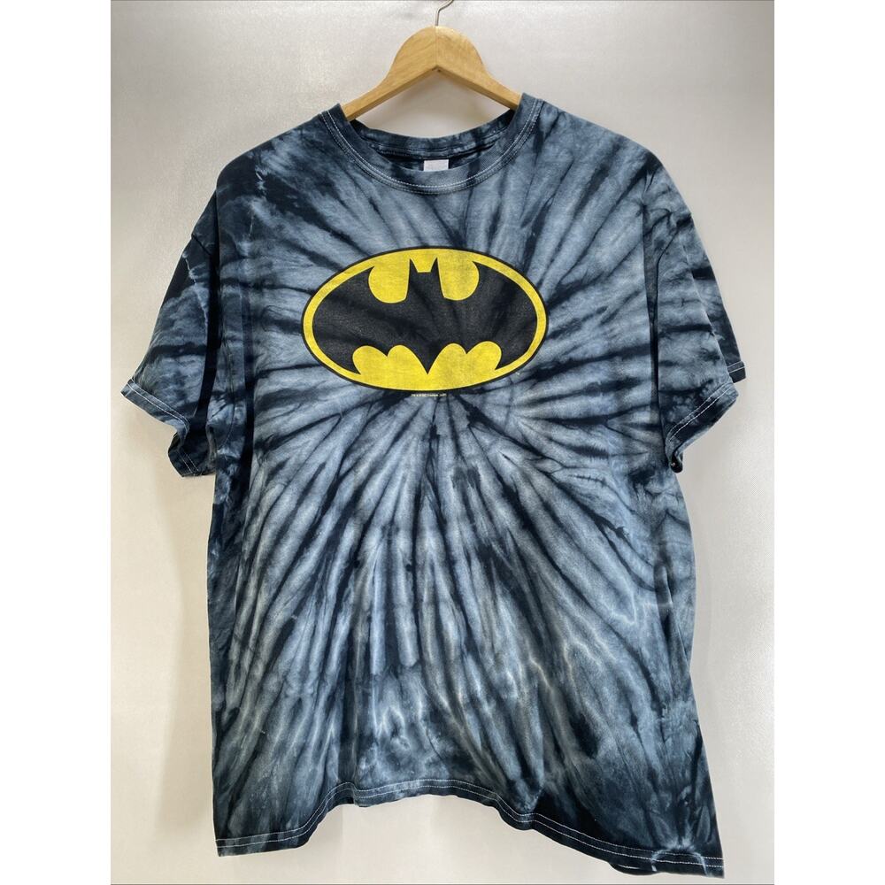 Batman Logo Tie Dye T-Shirt Men's XL Michael Keaton Style Graphic Tee 46-48 - Picture 2 of 8